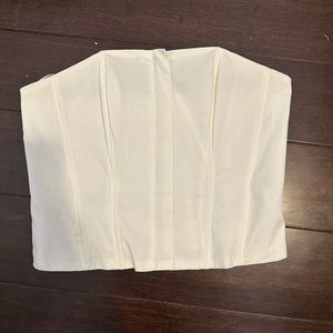 Superdown White cropped corset top